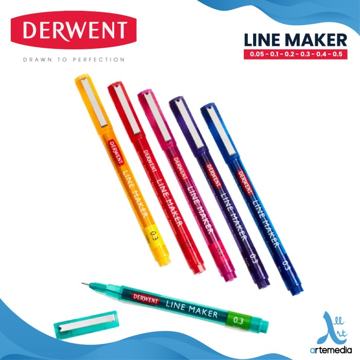 

Drawing Pen Derwent Line Maker Pena Gambar Satuan - Graphite 0.5