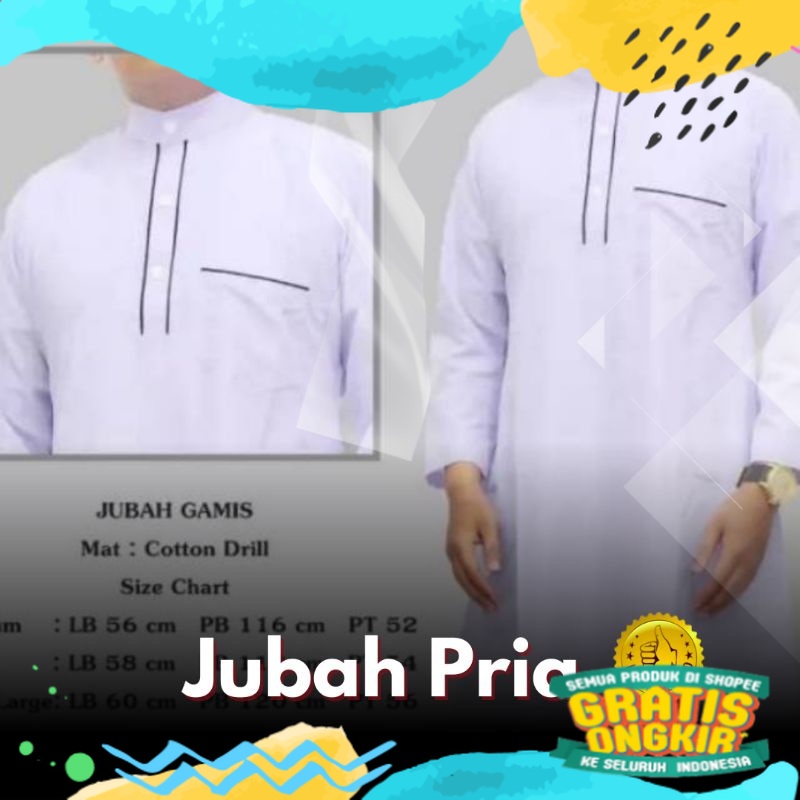 Jubah Pria jubah reguler Jubah Muslim Gamis Pria Polos Hitam Putih Navy/ biru telur asin