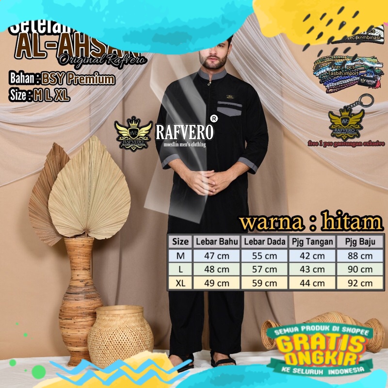 Baju Koko Kurta Terbaru - Setelan Baju dan Celana Muslim - Setelan Koko Kurta Pakistan Pria Remaja D