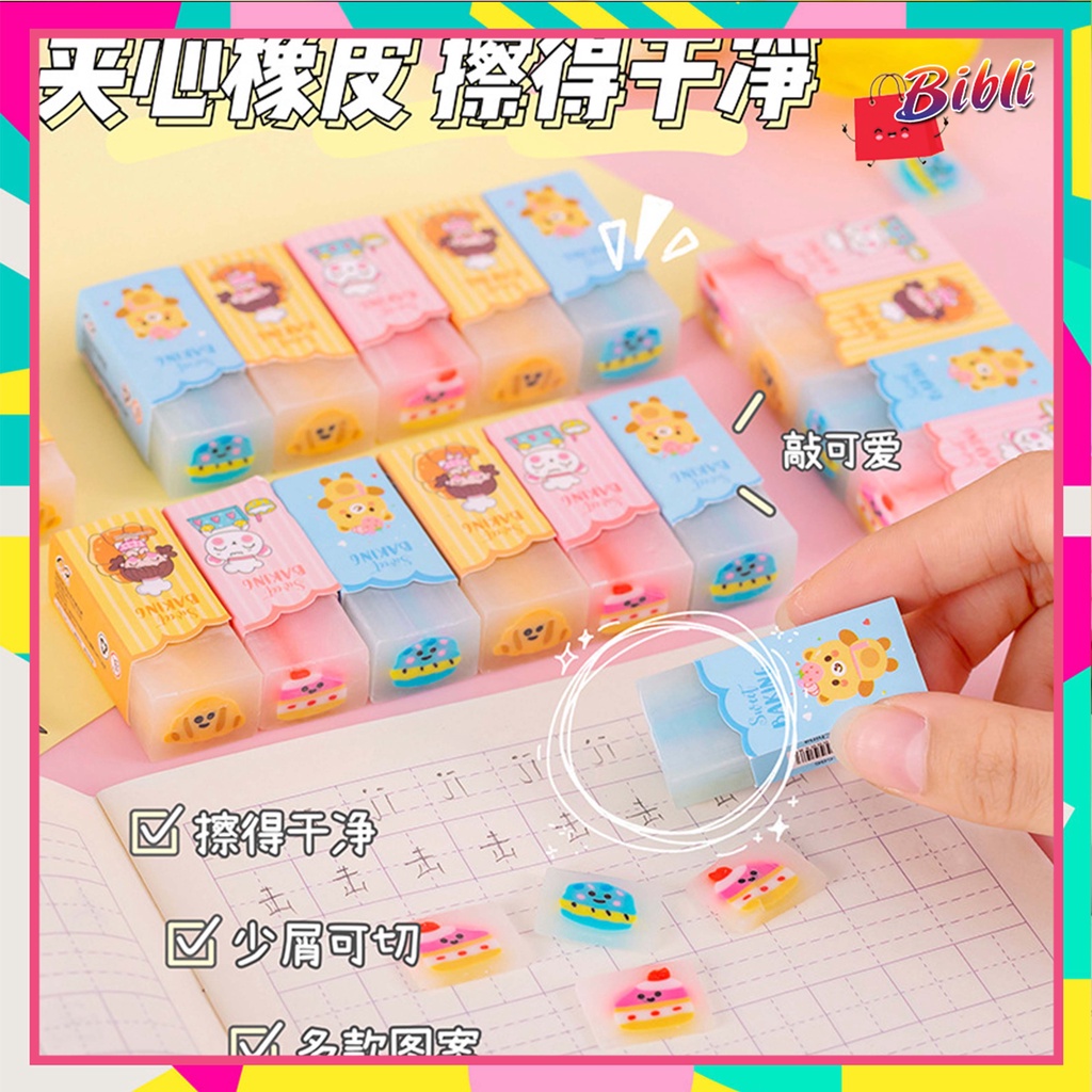 

♛ ♛Penghapus Pensil Karet Sekolah Motif Love Bahan Import Lucu COD