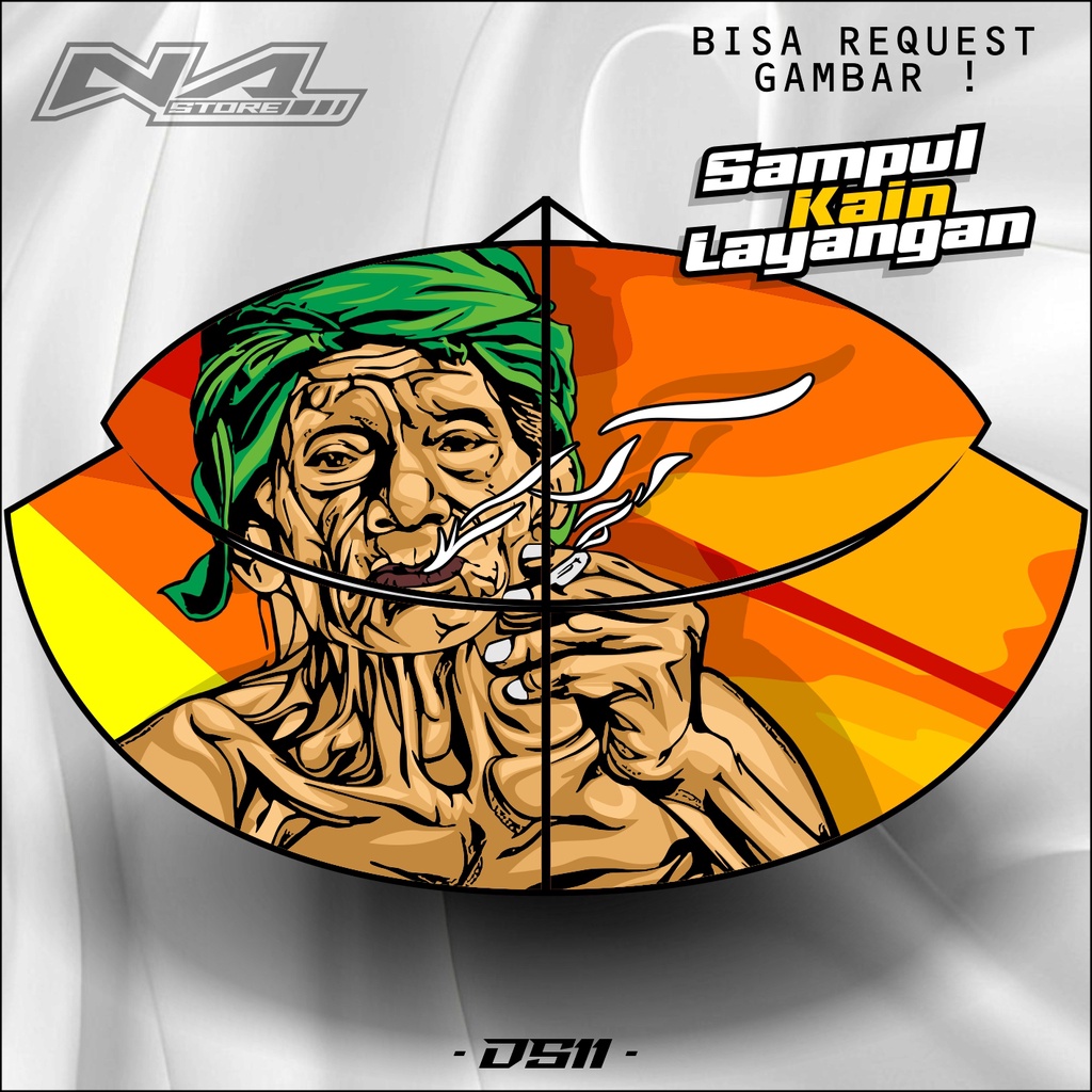 Kain Layangan Motif Custom Full Printing Bahan Satin Peles High Quality Bisa Request