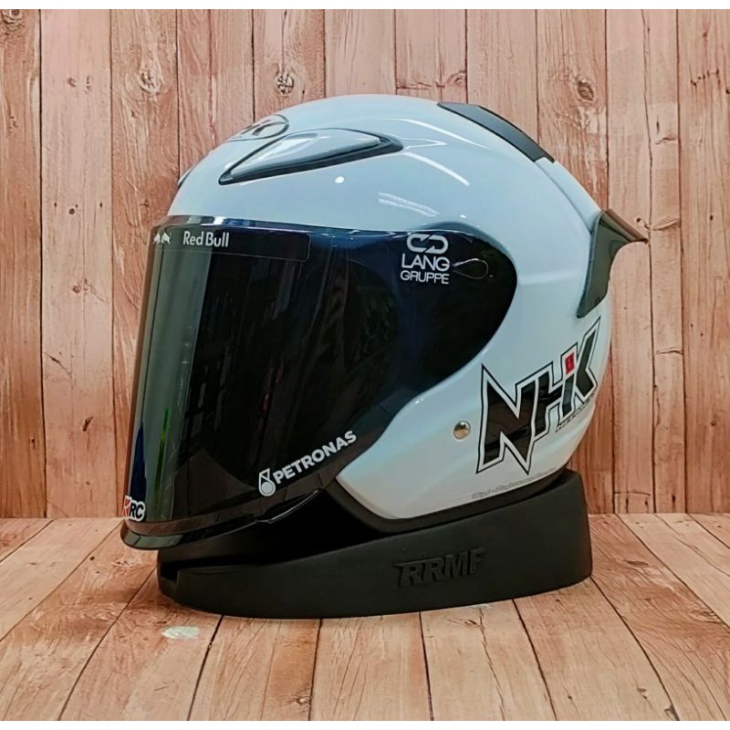 HELM NHK R6 SOLID WHITE PAKET GANTENG - VISOR IRIDIUM - HELM NHK
