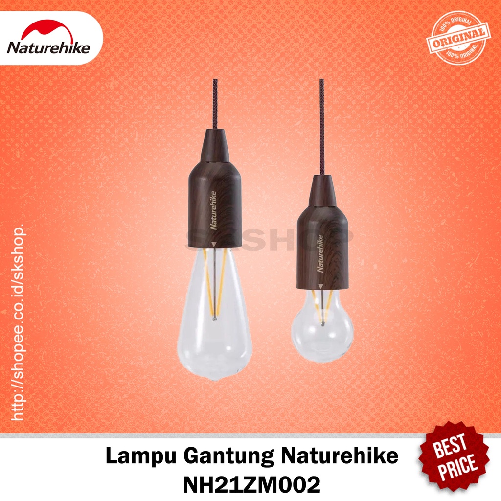 Lampu Naturehike NH21ZM002 Lampu Gantung Tenda Camping Glamping 80 Lumen Bubble Light Retro Filamen Led USB / Baterai Waterproof Outdoor Indoor