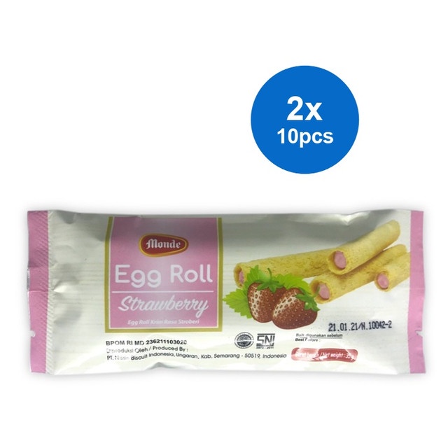 

Monde Egg Roll Wafer Strawberry 10 x 35 gr (2 pcs)