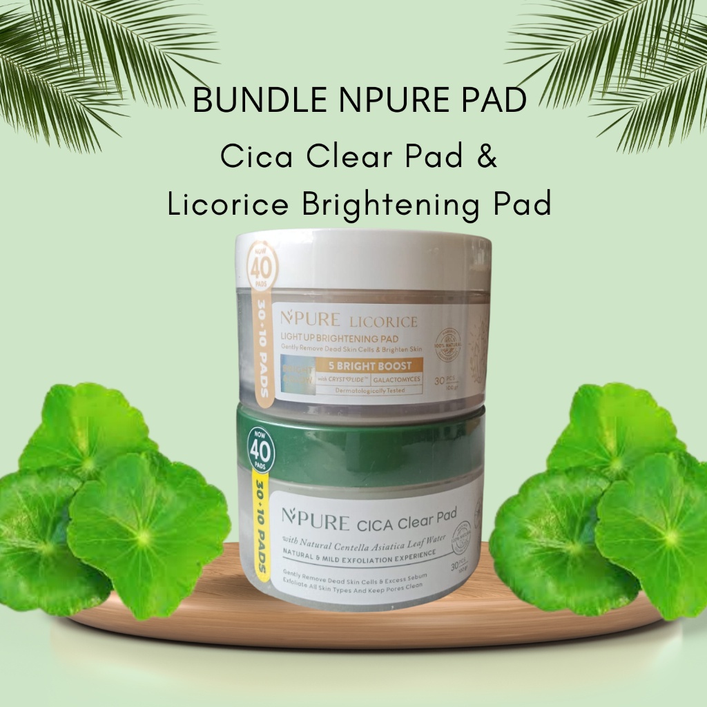 Bundle Npure Pad / Bundling Pad Npure / Paket Cica Clear Pad + Licorice Brightening Pad / Paket Npur