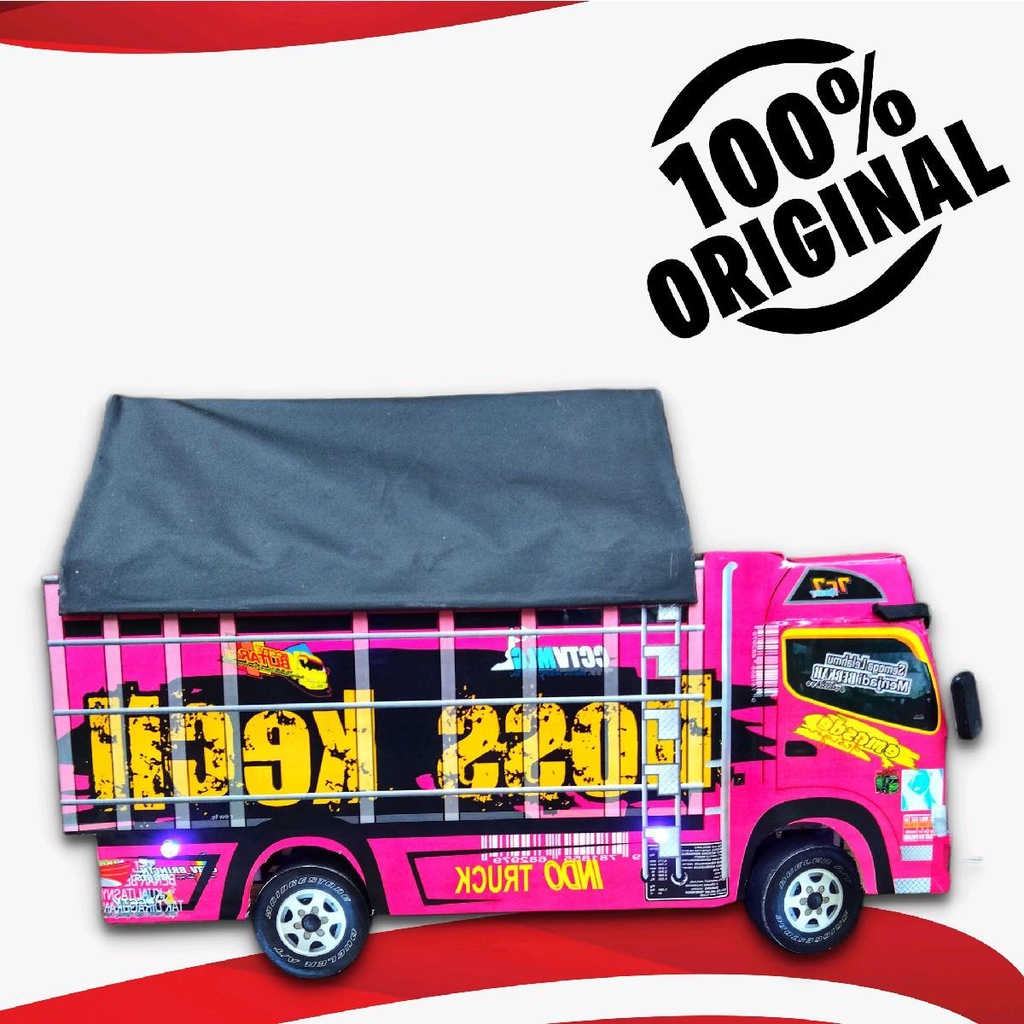 miniatur truk Oleng bos kecil pink