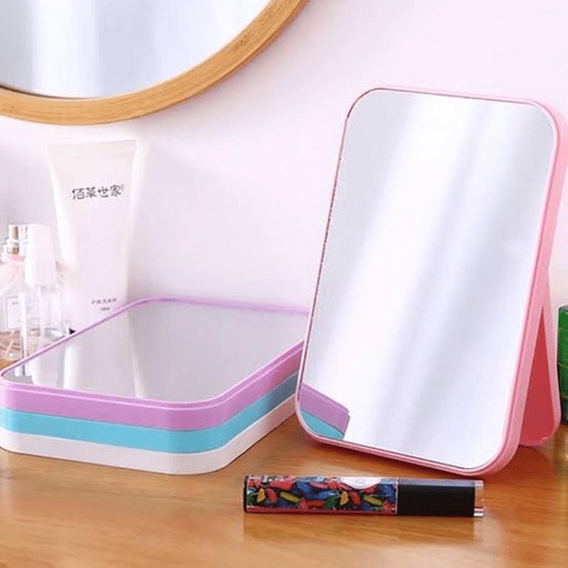 BISA COD. KACA CERMIN MEJA LIPAT PORTABLE / STANDING BEAUTY MIRROR KACA DUDUK / GANTUNG UNTUK RIAS M