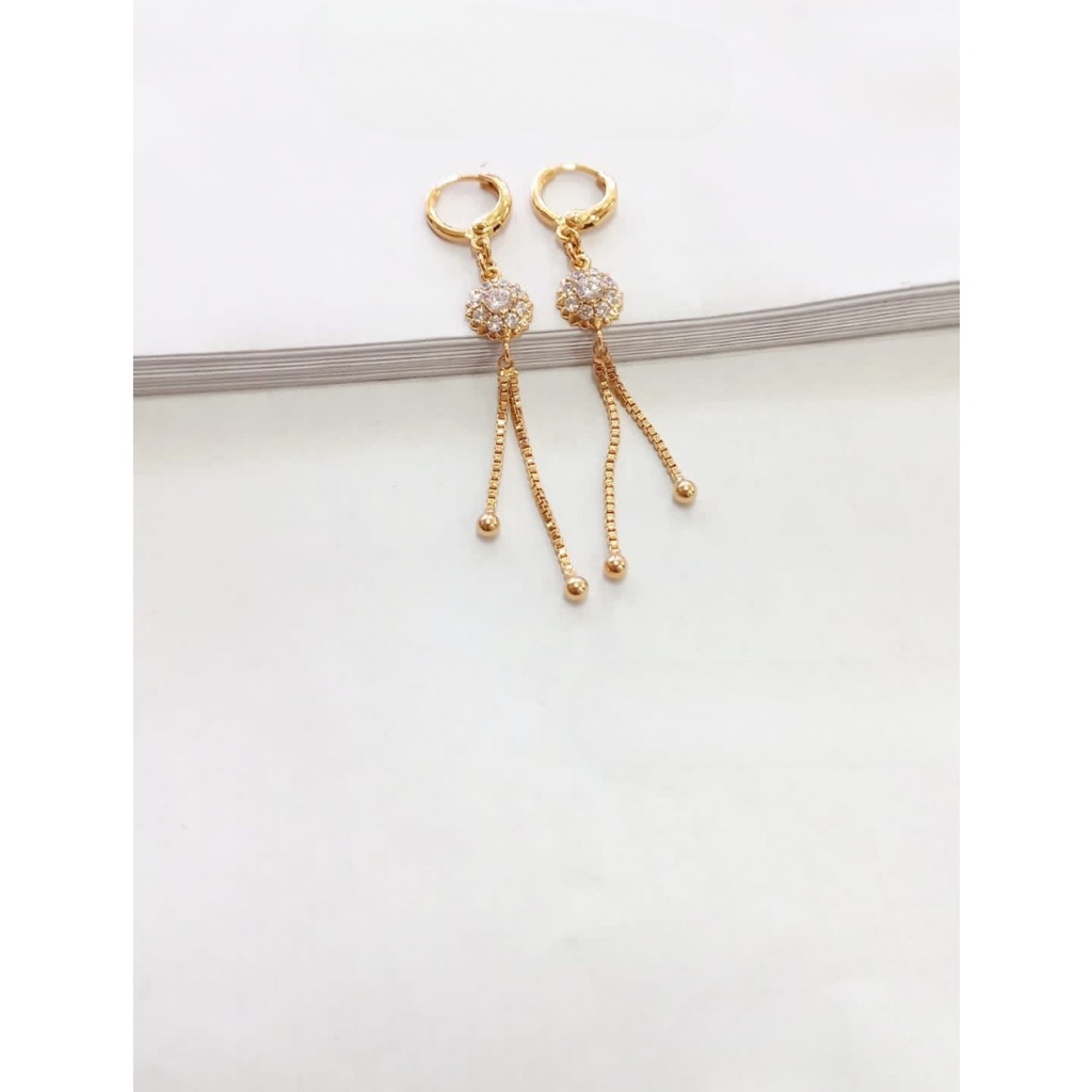 Perhiasan ANTING GANTUNG TITANIUM ZIRCONIA ANTI KARAT