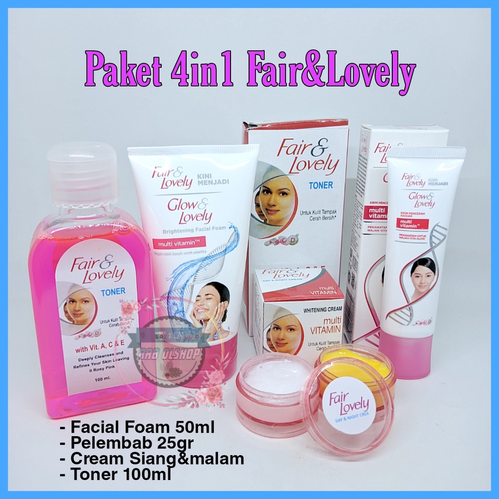 SHVA. DBS _ Fair And Lovely [ GRATIS TAS KOSMETIK ] 1 Paket Lengkap Glowing Asli 6 In 1 Fair And