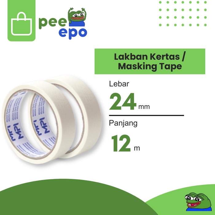 

Lakban Kertas / Masking Tape 24 mm x 12 Meter Master Pack Indonesia