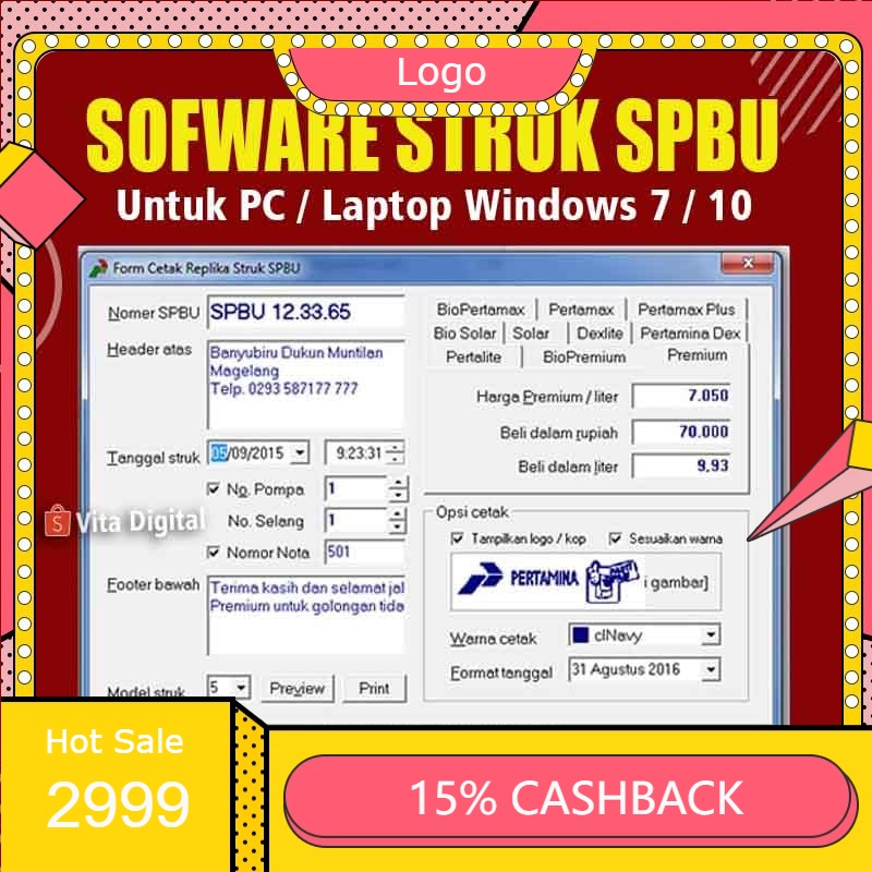 Software Struk SPBU Full Versi PC/Laptop | Program Struk POM Bensin