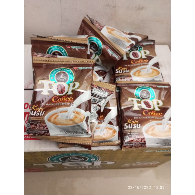 

top coffee susu 1 renceng isi 12 pcs