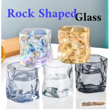 GELAS UNIK ESTETIK KACA ROCKIE ROCK SHAPED GLASS 200ML