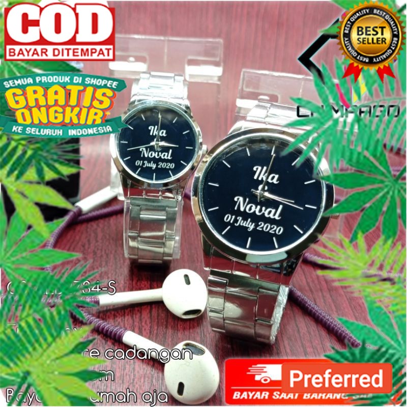 Jam tangan couple rantai | bisa custom suka suka// JAM TANGAN MODEL TERBARU