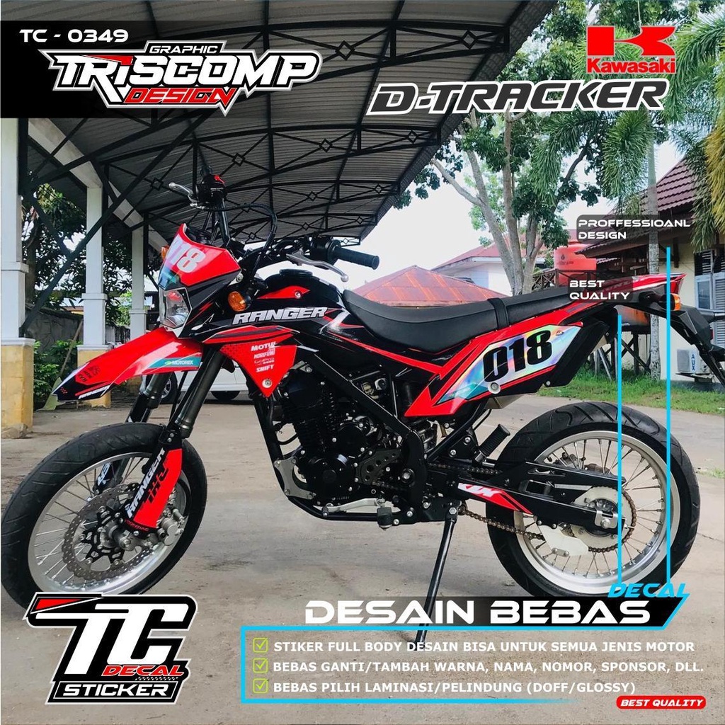 Sticker Decal Dtracker Stiker motor KLX dtracker / KLX 150BF / KLX Lama / Gordon / / DTX / KTM / Via