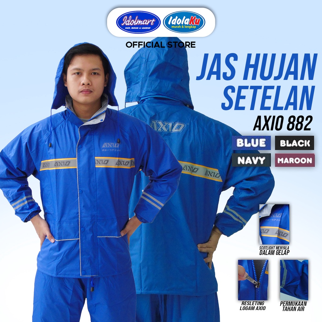IDOLMART Jas Hujan axio / Raincoat  / Jas Hujan Setelan AXIO 882 Original 100% jas hujan Bogor