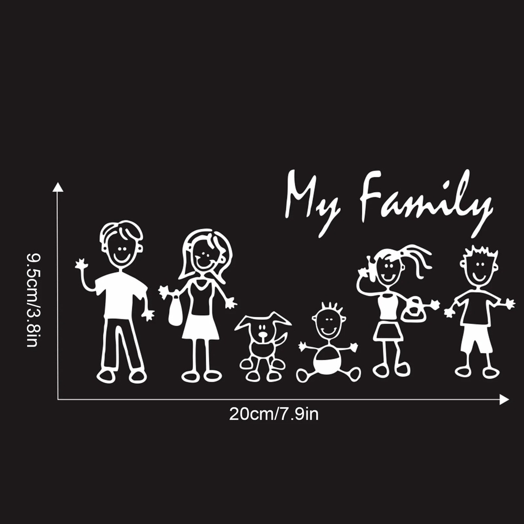 Stiker Decal Mobil Keluarga Stiker Keluarga untuk Mobil Stiker Decal Bumper Keluarga Gambar Tongkat 