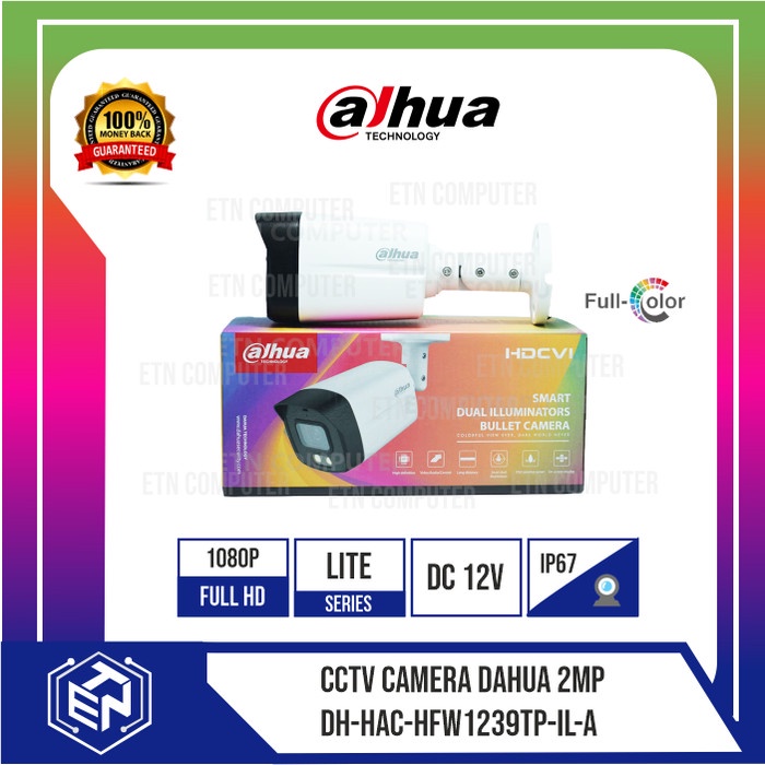 ANALOG CAMERA DAHUA CCTV HFW 1239 FULL COLOR OUTDOOR AUDIO 2MP