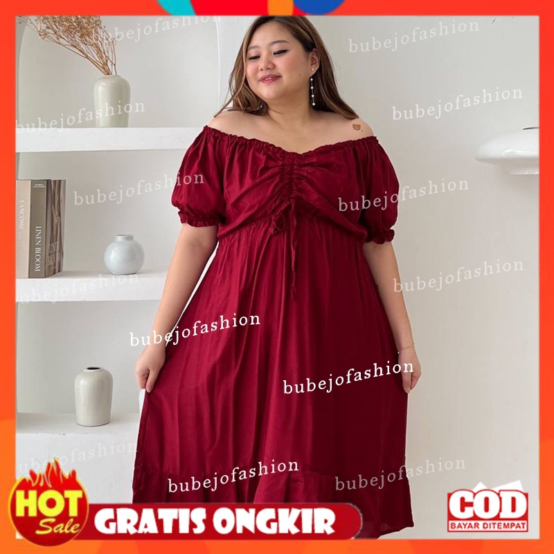 KAIN ADEM HALUS TEBAL / dress dada serut jumbo lingkar dada 130/daster jumbo kekinian/dress jumbo