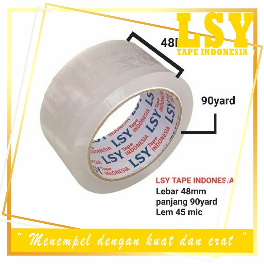 

LSY Lakban Bening 48mm x 90yard Full | Lakban Perekat Ketebalan 45mic