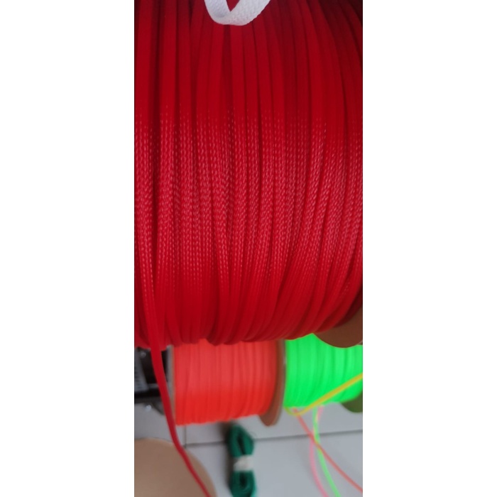 1Roll 1 Rol 500meter Kabel sleeve pet 4mm warna hitam pelindung Kabel - Merah -OLL