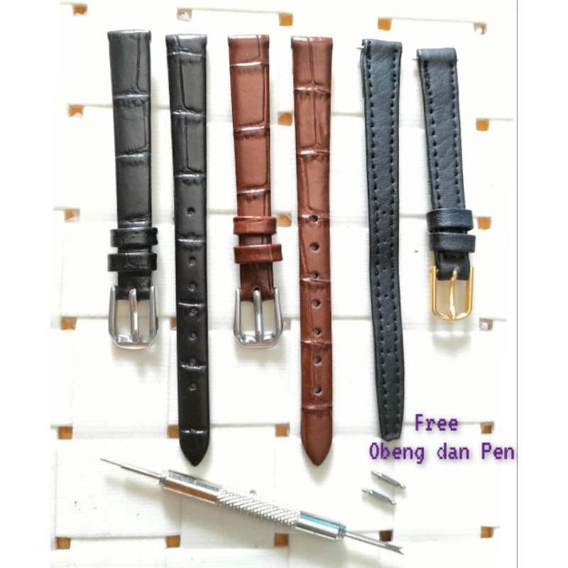 Strap Tali Jam Tangan Ukuran 10mm Tali Kulit Jam Tangan Wanita