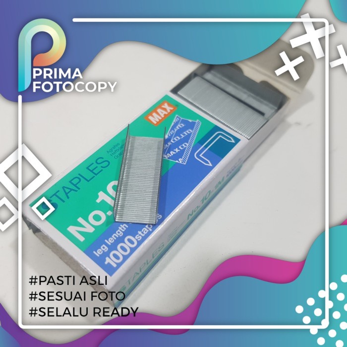 

Isi Staples No 10 / Isi Stapler Kecil / refill Hekter / Jegregkan Refill Max HD 10 Staples Kecil