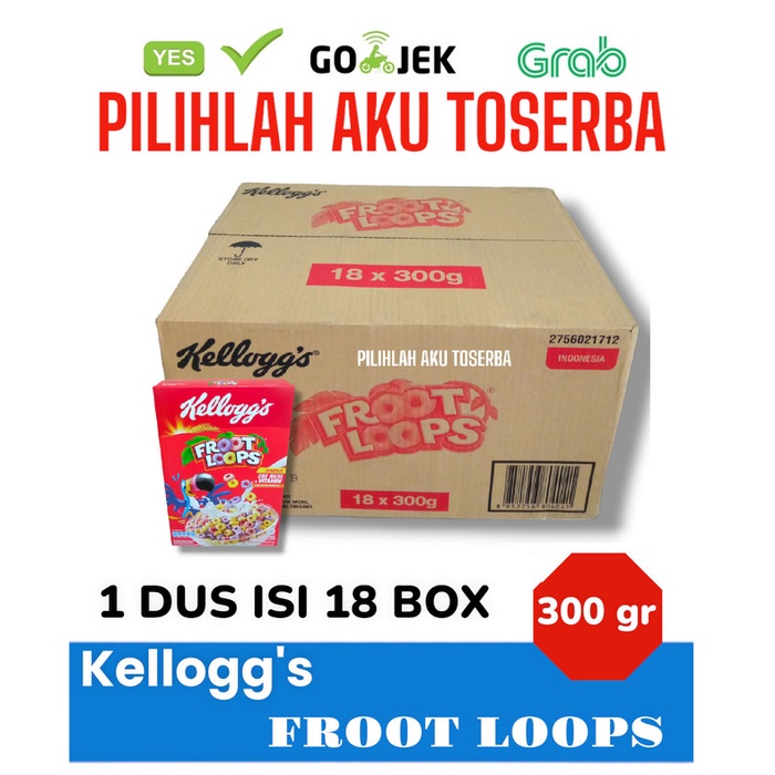 

Kelloggs FROOT LOOPS Sereal 300g - ( HARGA 1 DUS ISI 18 BOX )