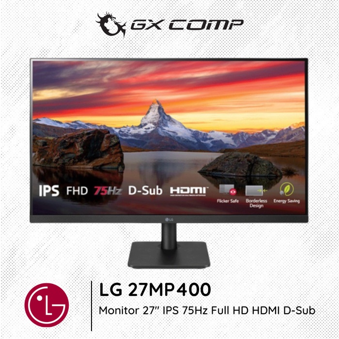 LED Monitor LG 27MP400 27" IPS 75Hz Full HD HDMI D-Sub - LG 27MP400-B