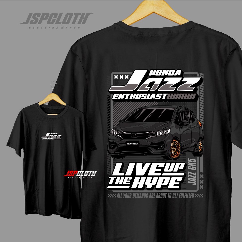 Kaos Distro Pria Baju T-Shirt Sablon Mobil HONDA JAZZ OTOMOTIF Katun Original