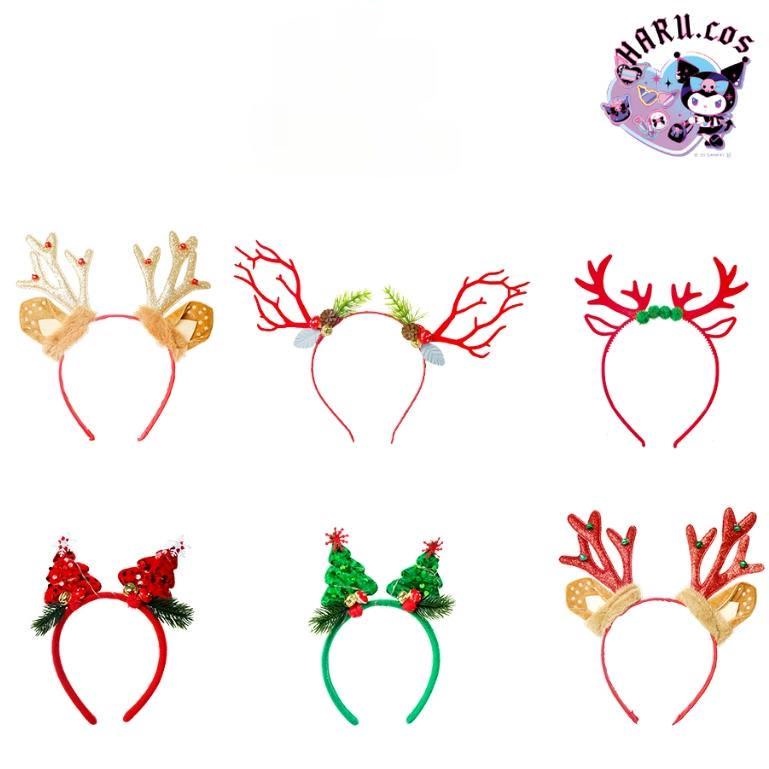 YAYANG Bando Natal -  Kepala Tanduk Hiasan Kepala Pohon Natal - NAN