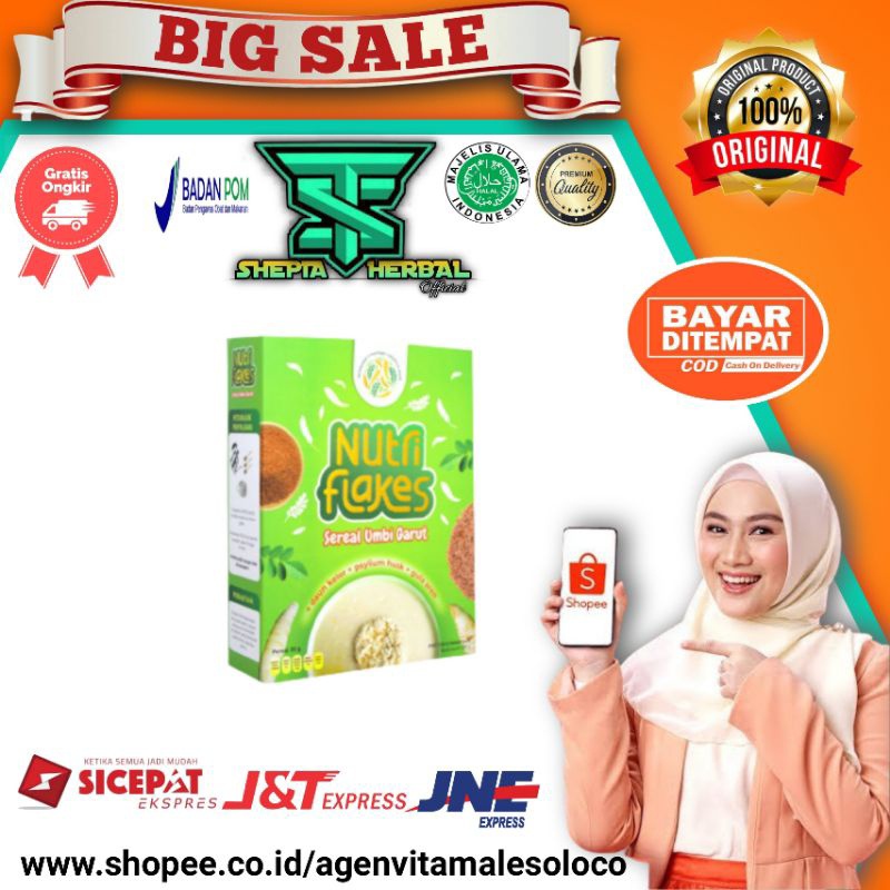 

ORIGINAL NUTRIFLAKES SEREAL UMBI GARUT & DAUNKELOR - ASLI ORIGINAL AMPUH MENGATASI GERD, LAMBUNG & MAAG