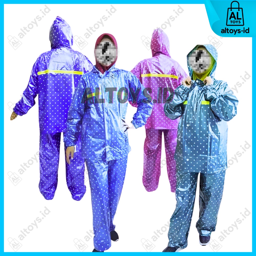 MANTEL JAS HUJAN SETELAN JAKET CELANA JC.STAR POLKADOT 996 JAS HUJAN DOLPHIN BLUE JAS HUJAN MOTIF PO