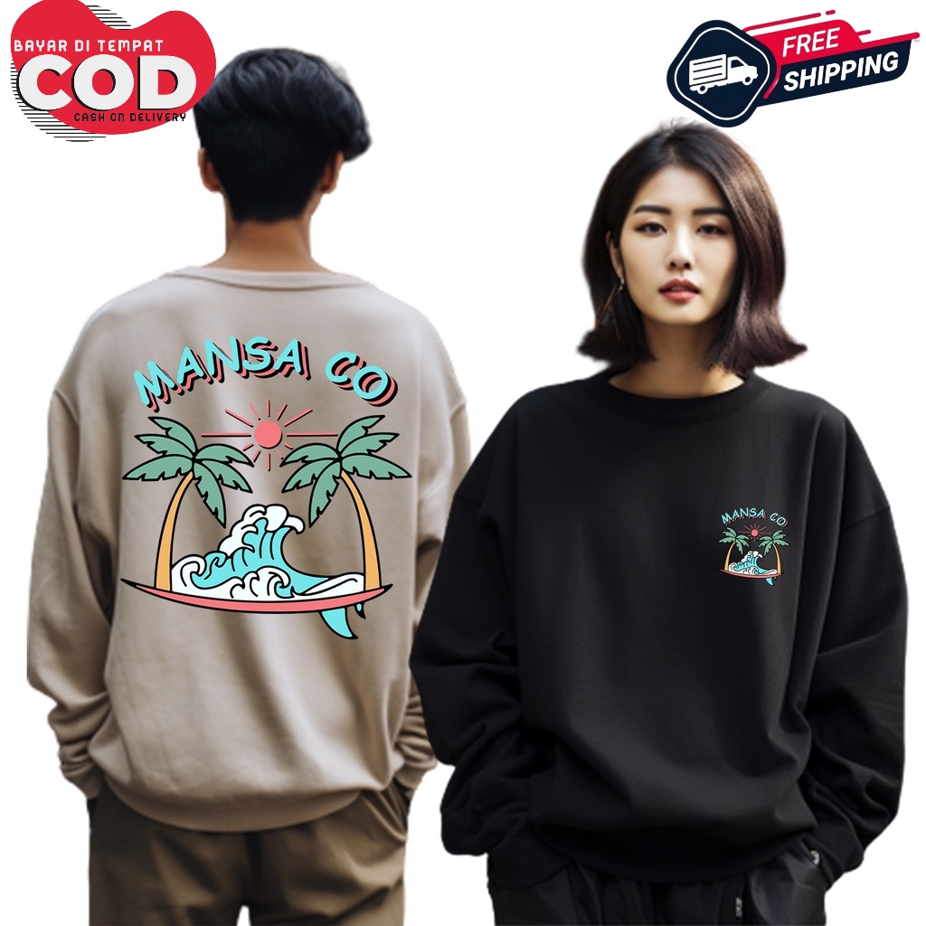 PROMO COD SWEATER BEACH MANSA SWEATER DISTRO KEREN KEKINIAN MOTIF BEACH PANTAI KEREN ESTETIK UNISEX 