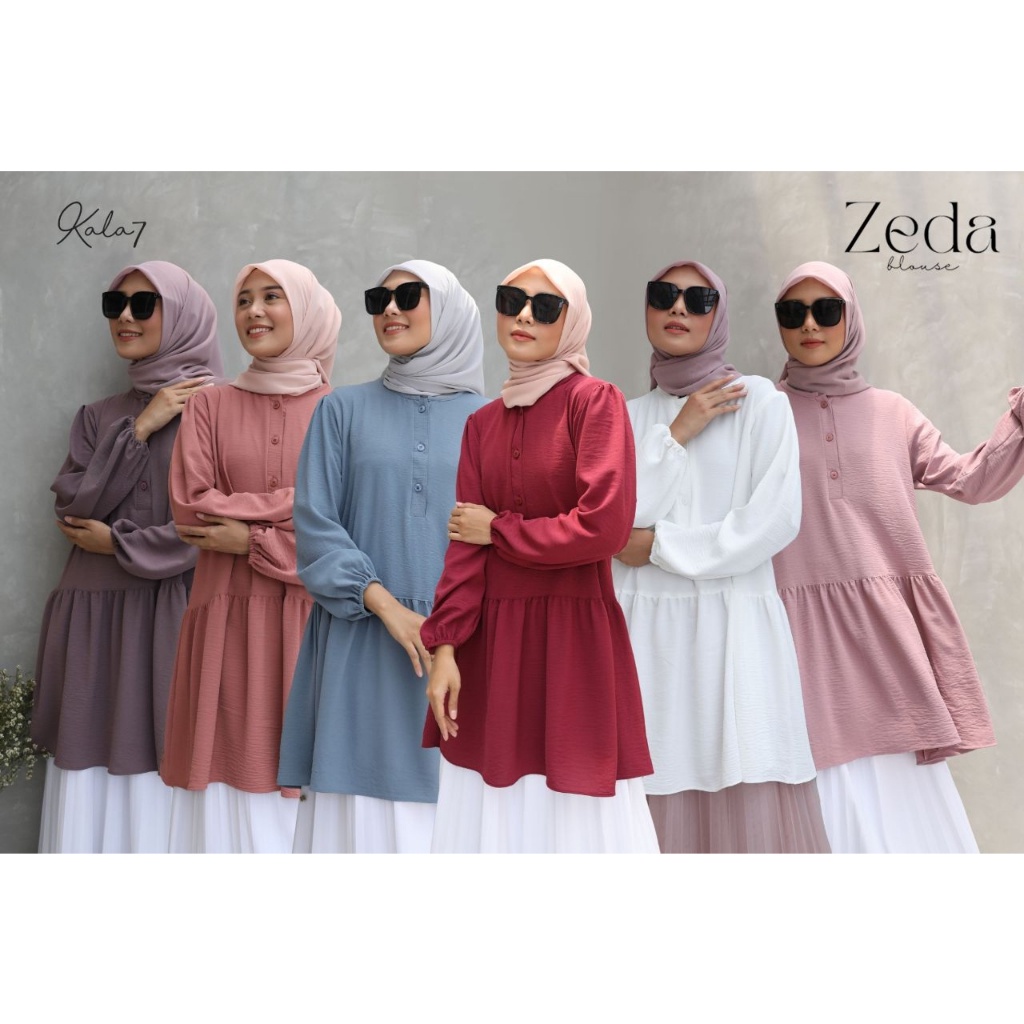 KALA 7 - ZEDA BLOUSE / TUNIk WANITA / TUNIK CRINCLE