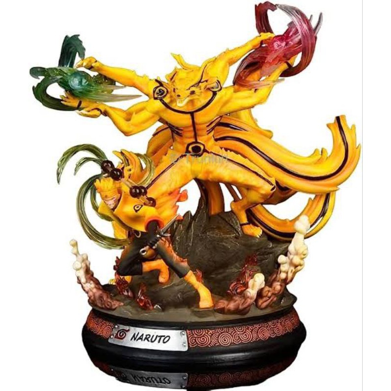 Uzumaki Naruto Kyubi Mode Rasengan with Kurama Final Statue Figure