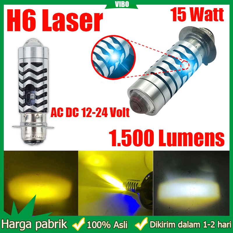 Lampu utama Led H6 laser jauh dekat plus senja biru 2 WARNA | LED H6 LASER 2warna