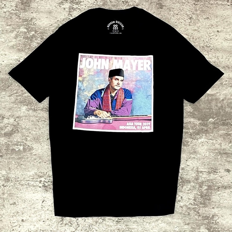 【COD】John Mayer Asia Tour Indonesia Morrow Tidur pendek Fashion Hardworking T shirt TOP kaos