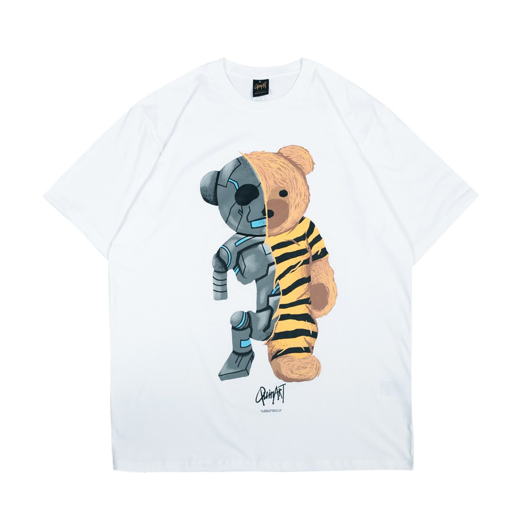 【COD】 NEW QuinArt Robo Bear WHITE ( T shirt / Kaos UNISEX ) KAOS