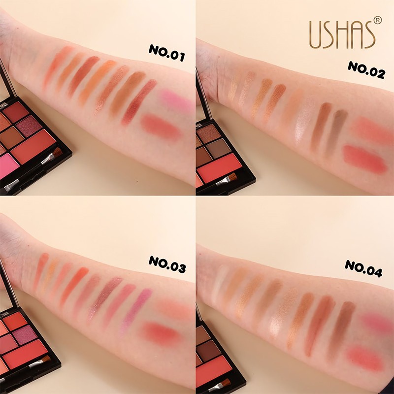 Ushas ES2729 8 Color Eyeshadow &amp; 2 Color Blush On No.01 | 17.6gr