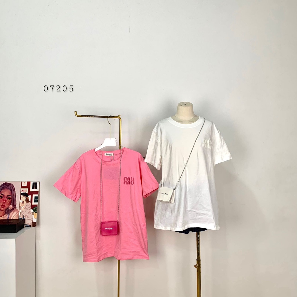 07205 KAOS MIU MIU OVERSIZE BANGKOK IMPORT POLOS VARIASI 3D TEXT FREE BAG PREMIUM ATASAN KAOS OBLONG