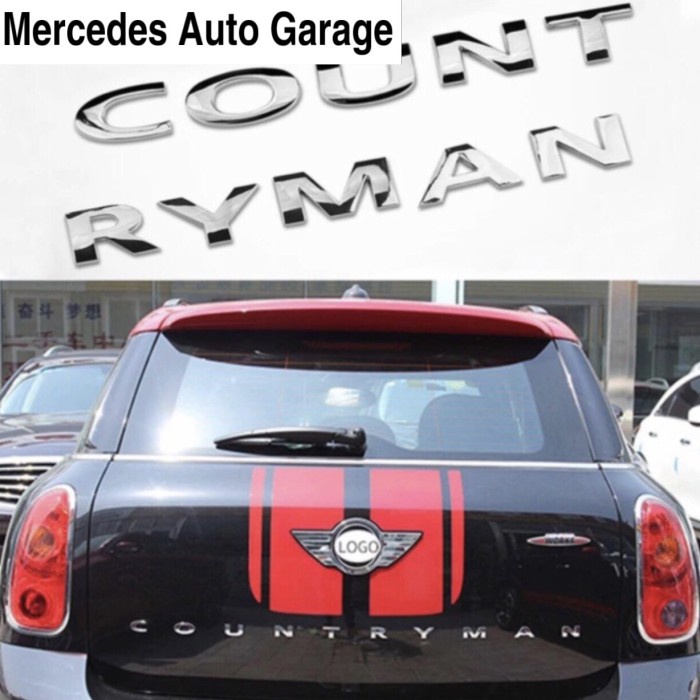 Emblem Bagasi Mini Cooper Emblem Tulisan Mini Cooper COUNTRYMAN F60 - Silver