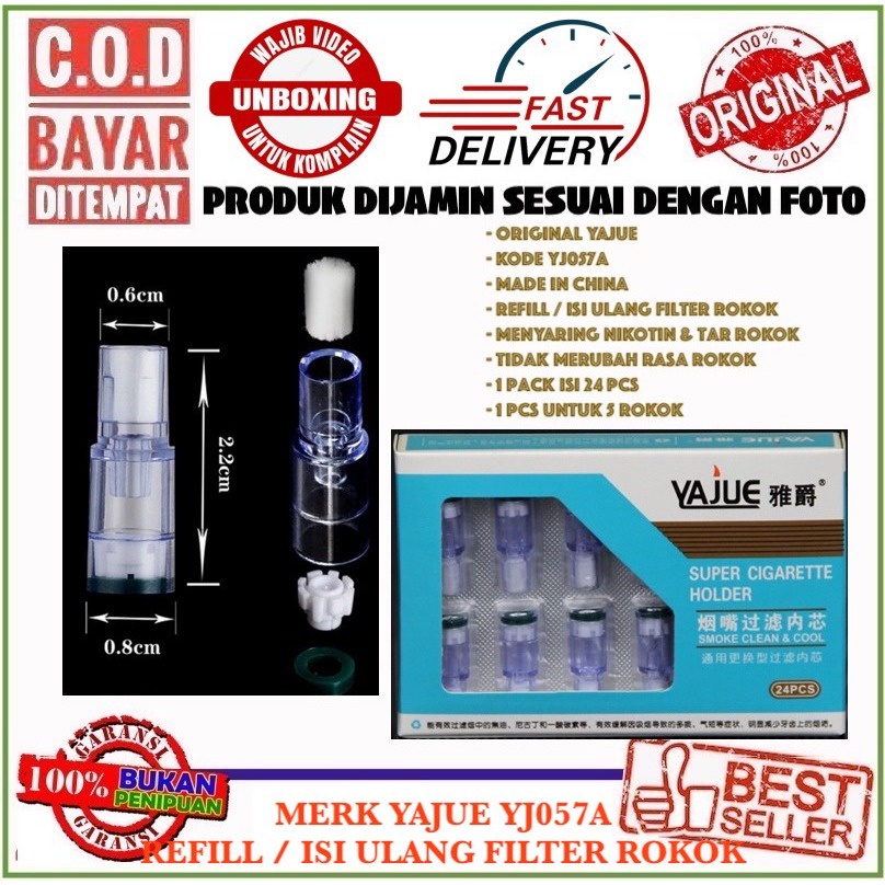 YAJUE YJ057A REFILL / ISI ULANG FILTER SARINGAN ASAP 1 PACK ISI 24 PCS