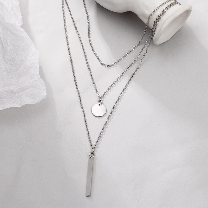 3 in 1 Kalung Rantai Wanita Fashion Korea Kekinian Anti Karat Kalung Three Layer Liontin Chain Neckl