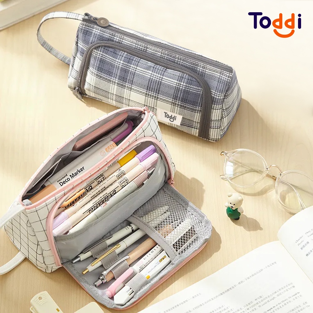 

Tempat Pensil Large Capacity aesthetic Anak Perempuan korean style Motif Garis - PB01