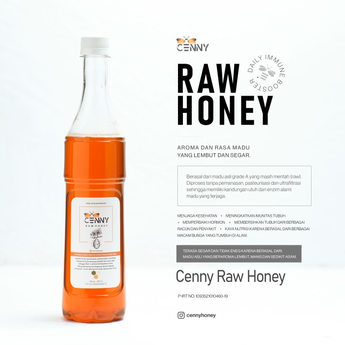 

Madu Asli Murni CENNY RAW HONEY Natural Organik REFILL- 900 gr - Forest Honey