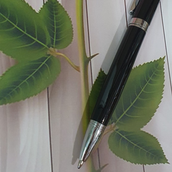 

Pulpen si 805 Ballpoint Hitam Glossy Free Grafir Nama