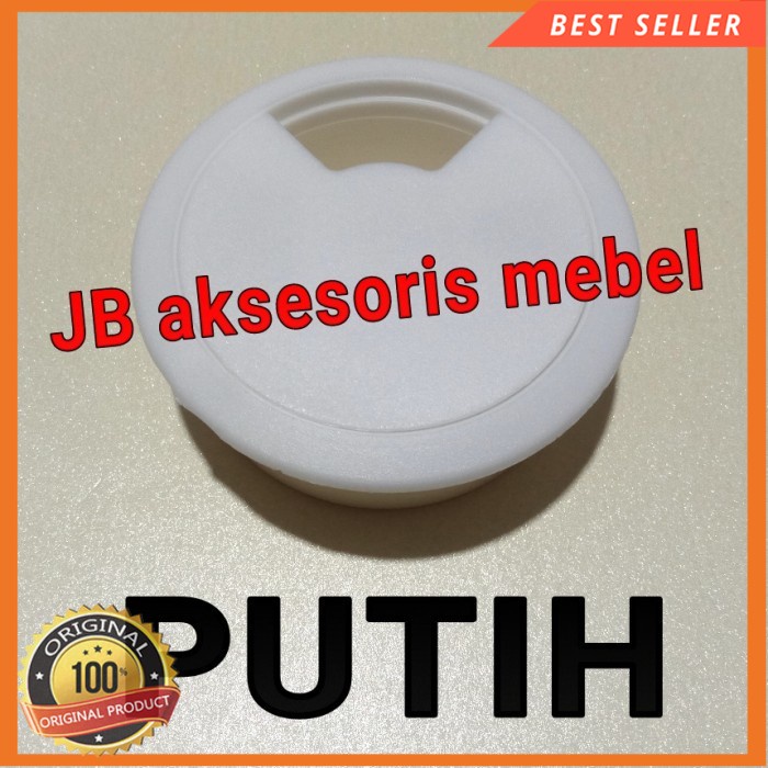 TUTUP LUBANG KABEL MEJA - GROMET PLASTIK - Putih