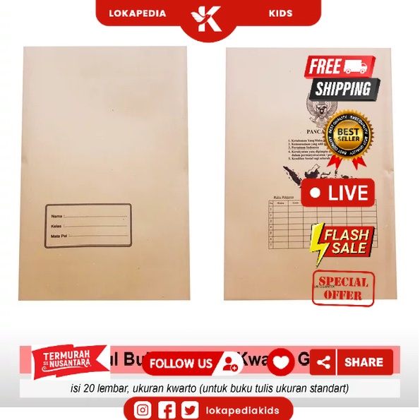 

SAMPUL BUKU COKLAT / SAMPUL PLASTIK LEM UKURAN KWARTO SIDU / BOXY BIG BOSS