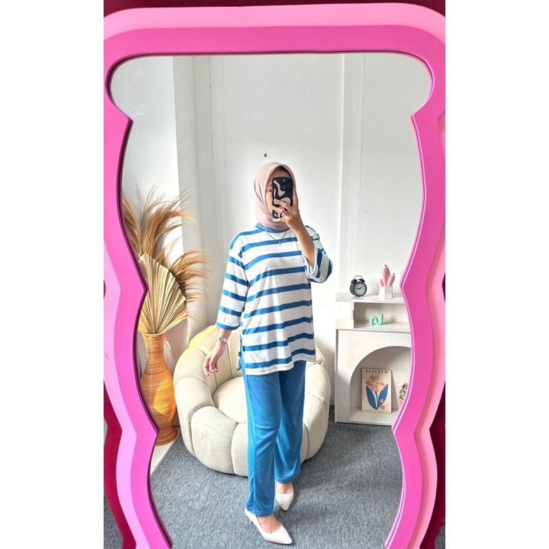 W & K - ZFS OOTD WANITA LENA / SET 1102 / Kasual Set 2 Warna kekinian / Kasual Set Wanita Kekinian /